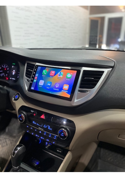Hyundaı Tucson 2014-17 9" Uyumlu Androıd Multimedya Gerçek 2/32 Kablosuz Carplay Geri Görüş Kameralı 9"