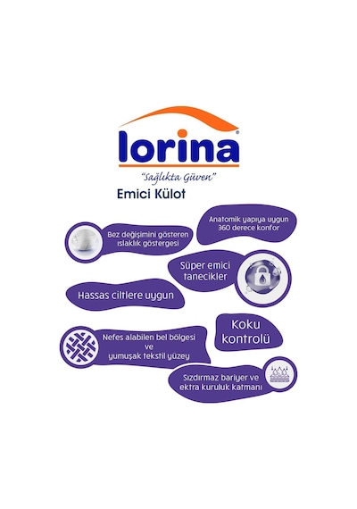 Lorina Emici Külot Hasta Bezi X Large 60'lı XL