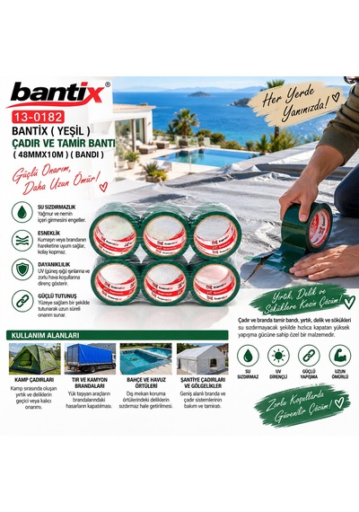 Yeşil Çadır Ve Tamir Bantı 48mmx10m 5523