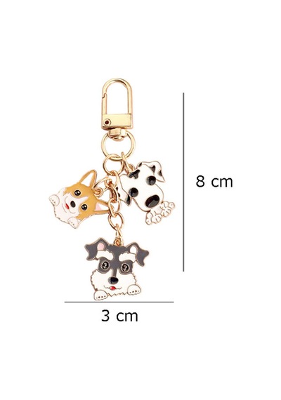 Sevimli Köpekler Metal Charm Anahtarlık Çok Renkli Çok Renkli