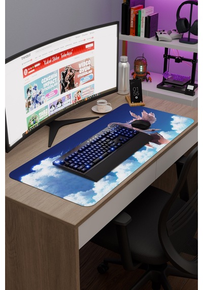 Angel Beat S Anime V2 - 90x40 Xxl Gaming Kauçuk Kaymaz Taban Mouse Pad Fare Altlığı