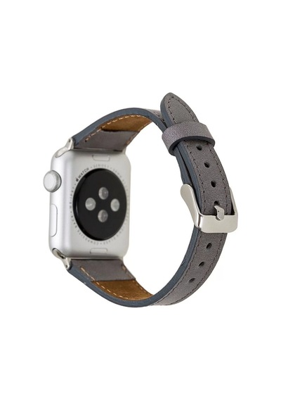Apple Watch Uyumlu Deri Kordon 42-44-45mm Slim Rst9 Gri Diğer
