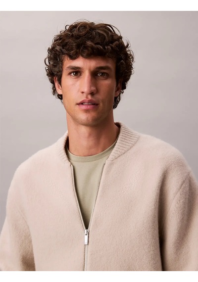 Calvin Klein Ls Bomber Cashmere Bej Erkek Kaşmir Karışımlı Fermuarlı Ceket Calvin Klein Ls Bomber Cashmere Bej Erkek Kaşmir Karışımlı Fermuarlı Ceket