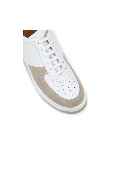 Deery Hakiki Deri Bej Erkek Sneaker Ayakkabı - 01965Mbeje01 Bej