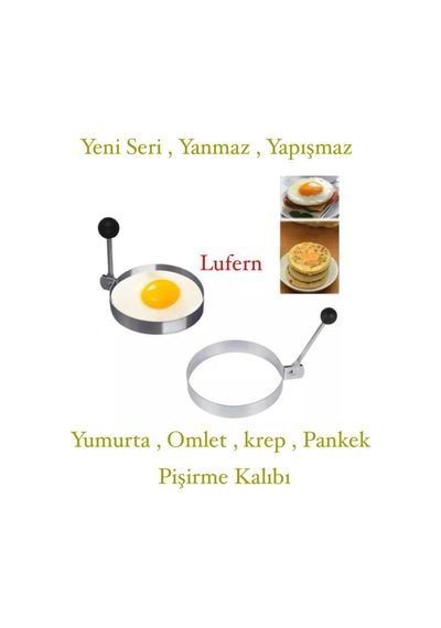 Paslanmaz Çelik Yuvarlak Omlet Kalıbı Krep Pankek Yeni Seri Yanmaz Yapışmaz Pratik Görsel Şık Çok Renkli