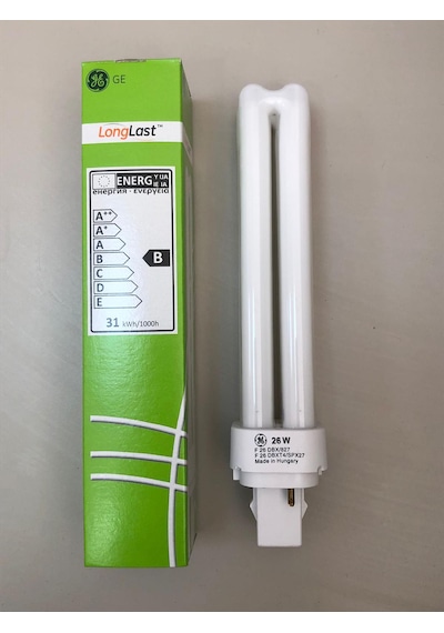 2 Adet G/e Plc Lamba 26w/827 2p 2700 Kelvin 1800 Lümen Sarı