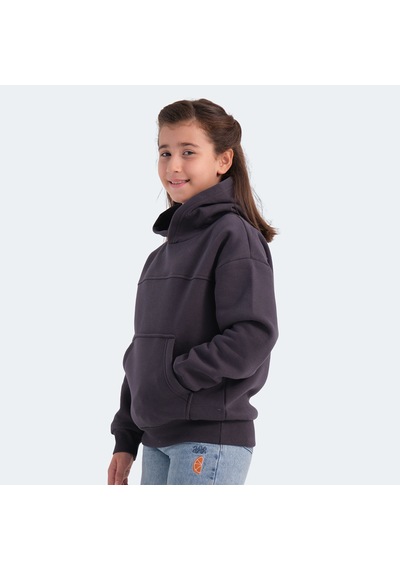 Slazenger LENE Çocuk Kapüşonlu Cepli Koyu Gri Sweatshirt