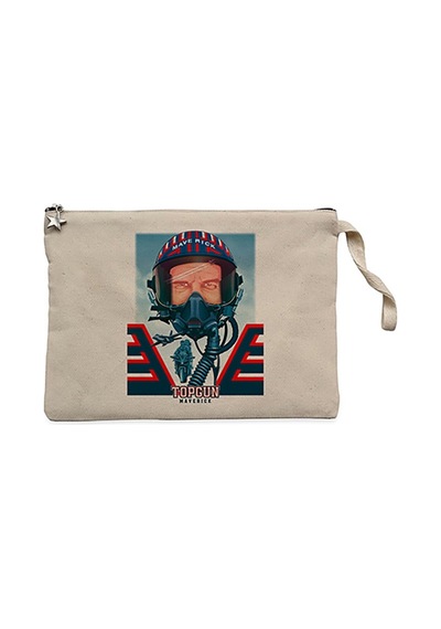 Top Gun 2 Krem Clutch Astarlı Cüzdan / El Çantası Krem
