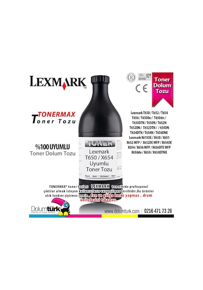 Lexmark T650H11E / T650 / T6500E / T650N / T652 / T654 / T656 Ton