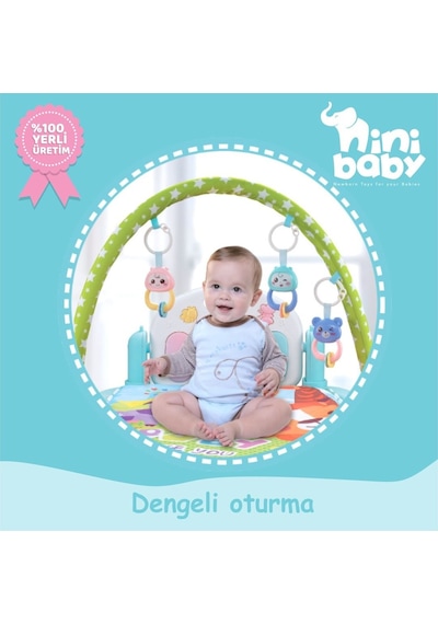 Piyanolu Bebek Halısı Plastik Çıngıraklı