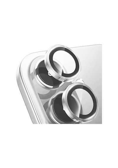 Apple iPhone Uyumlu  16 Frm Mikro Kamera Lens Koruyucu - Gümüş Gümüş