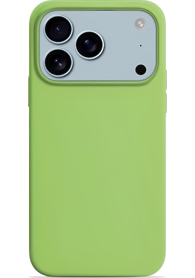 Apple Uyumlu iPhone 17 Pro Max Soft Touch Lansman Silikon Kılıf Fıstık Yeşili