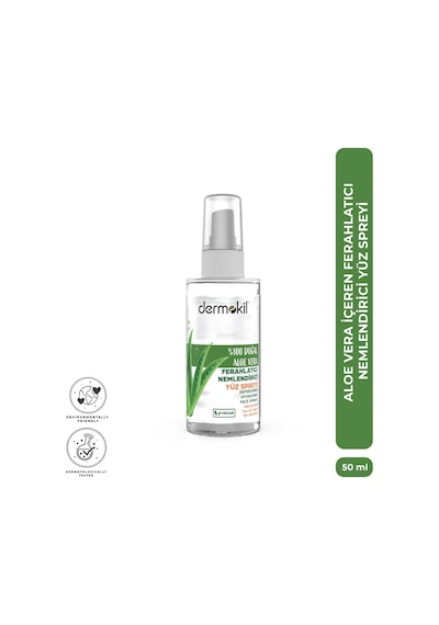 Dermokil Aloe Vera İçeren Ferahlatıcı Nemlendirici Yüz Spreyi 50 Ml