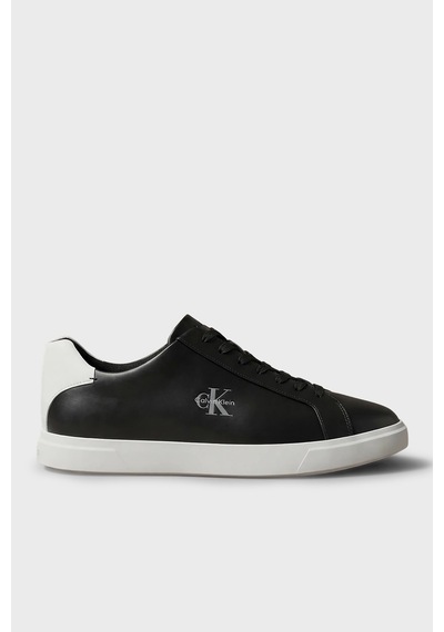 Calvin Klein Logolu Deri Sneaker Ayakkabı Hm0hm021230gm Erkek Ayakkabı Hm0hm02123 0gm Siyah