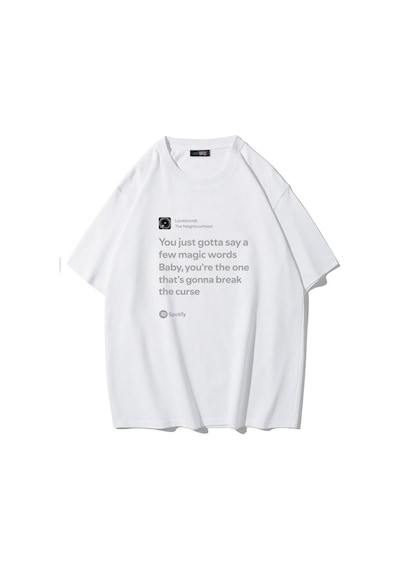 Brz Collectıon Brz Collection Unisex Oversize Lovebomb The Neighbourhood T-shirt Beyaz