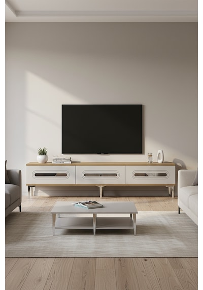 Tsa1806dbs - Rany Tsa180 Tv Stand, Tv Sehpası Ve Tv Ünitesi Safirmeşe-beyaz-sılver 180cm Tsa1806dbs - Rany Tsa180 Tv Stand, Tv Sehpası Ve Tv Ünitesi Safirmeşe-beyaz-sılver 180cm