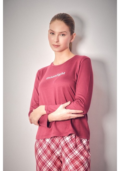 Fullamoda Moonlight Yazı Baskılı Bisiklet Yaka 2 Li Pijama Takımı 24mıcg631216550-mürdüm MÜRDÜM Fullamoda Moonlight Yazı Baskılı Bisiklet Yaka 2 Li Pijama Takımı 24mıcg631216550-mürdüm MÜRDÜM