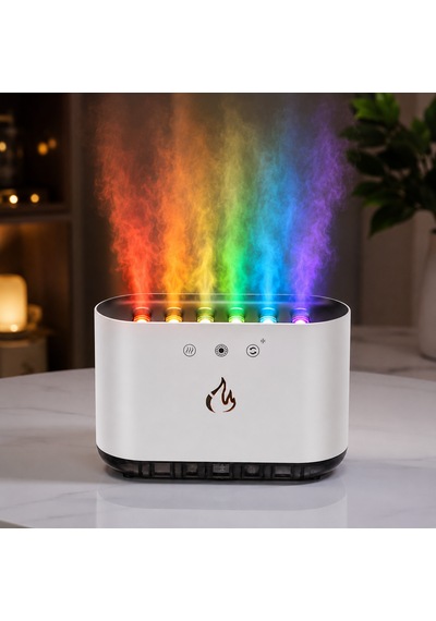 Efektli Hava Nemlendirici Ve Aromaterapi Difüzörü 900 Ml Büyük Kapasite, Rgb Led Işık, 6 Çıkışlı Güçlü Püskürtme