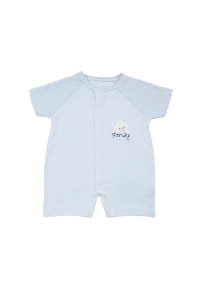 Bebegen Erkek Bebek Bebe Mavisi Ayı Family Nakışlı Çıtçıtlı Şort Tulum Çok Renkli