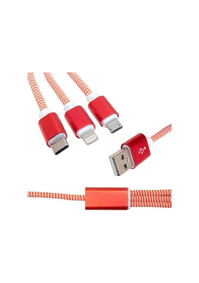 Powermaster Mıcro Usb/Type-C/Lıghtnıng 2.1A Metal 1.2 Metre Şarj