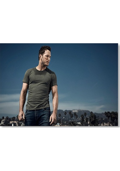 Cakasepetim Chris Pratt Kaslı Kollar Ahşap Mdf Tablo