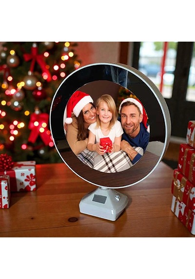 Yuvarlak Sihirli Ayna Led Işıklı Dekoratif Gece Lambası Fotoğraflı Ayna Ev Ofis İçin Hediye Mini Boy Beyaz