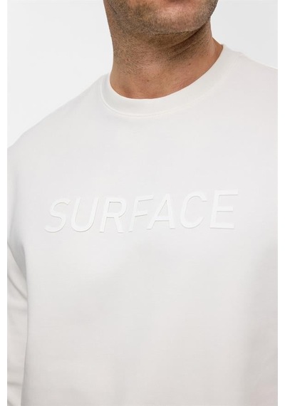 Süvari Beyaz Regular Düz Bisiklet Yaka Sweatshirt Beyaz
