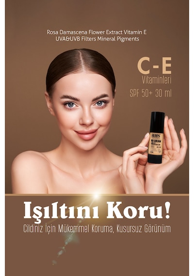 Hhs Doğal Leke Kapatıcı ve Renk Eşitleyici Güneş Filtreli BB Krem SPF50 30 ML