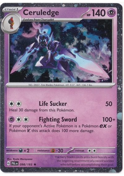 Ceruledge Cosmos Holo 98 - Pokemon Paldea Evolved - Pokemon Kartı Mint