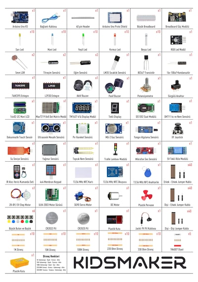 Arduino Set 292 Parça Full Başlangıç Seti Malzeme Kutulu