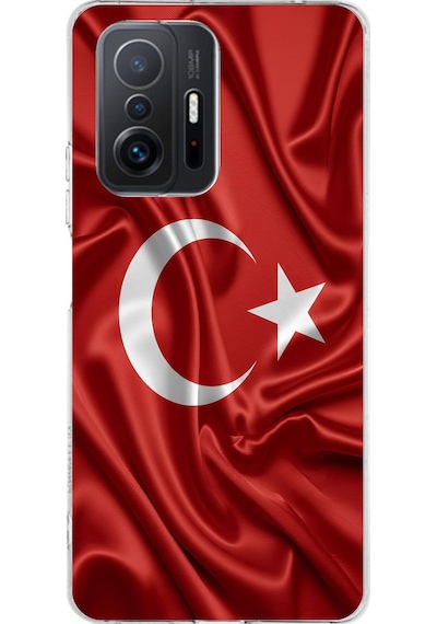 Xiaomi Mi 11t-11t Pro Uyumlu Türk Bayrağı Baskılı Silikon Kılıf Renkli