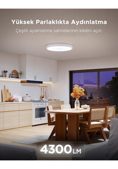 Govee Rgbıcww + Rgbıcww Yuvarlak Akıllı Tavan Armatürü Pro 15 İnç