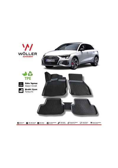 Audi A3 Paspas 2021 Sonrası Hatchback 3d Havuzlu Paspas