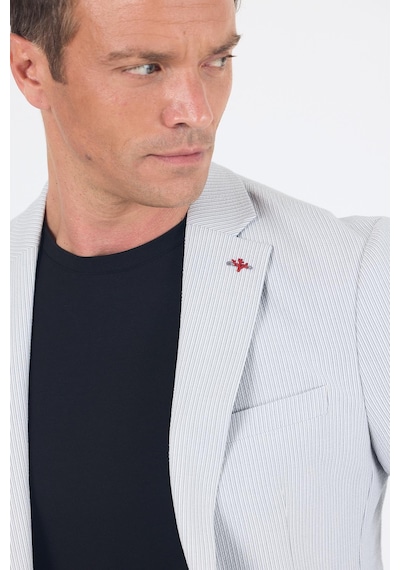 İmza Gri Gofreli Mono Yaka Esnek 6 Drop Slim Fit Classic Takım Elbise 1001250117 Gri
