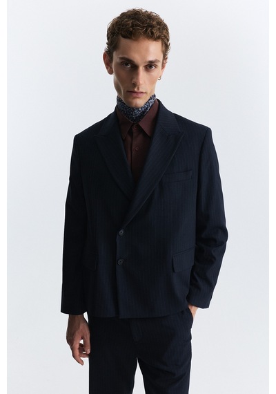 Antioch Crop Fit Çizgili Takım Lacivert