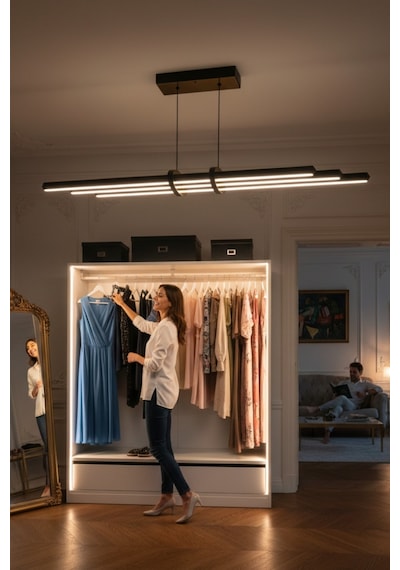 Cosmo Rose Gold Downlight Sarkıt Aşağı Yönlü Modern Led Linear Avize Doğal Işık