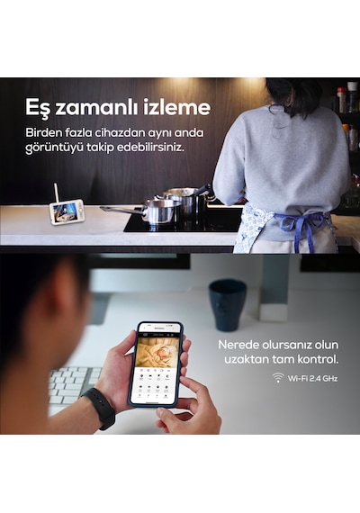 Xenon Smart Bebek Kamerası 3MP | 5" Monitör, Mobil Takip, Ağlama Algılama, 360° Gece Görüş, RGB Lambalı (X7202)