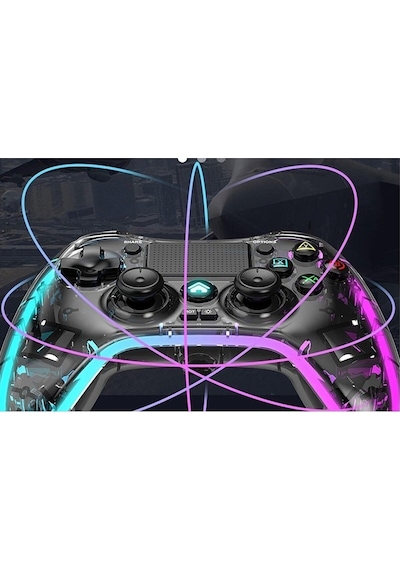 Ps-p05 Rgb Led Işıklı Ps4-ps3-tv-Apple Uyumlu iOS -pc Kablosuz Joystick Gamepad Oyun Kolu
