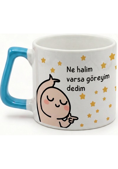 Ne Halim Varsa Göreyim Dedim Baktım Her Halim Müthiş - Komik Baskılı Seramik Hediye Kupa Bardak Çok Renkli