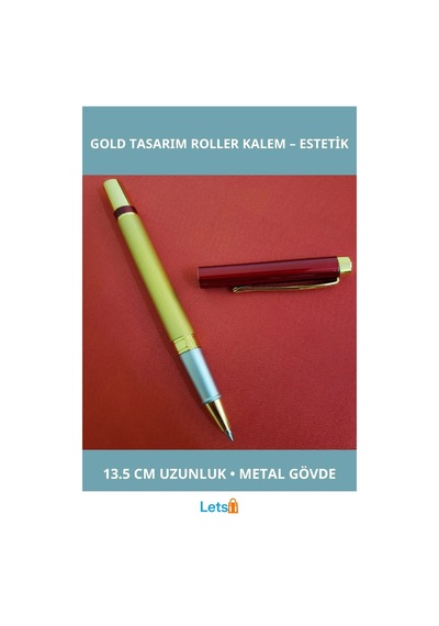 Kutulu Kırmızı Gold Tasarım Roller Kalem Estetik Ve Şık Yazım Deneyimi Çok Renkli