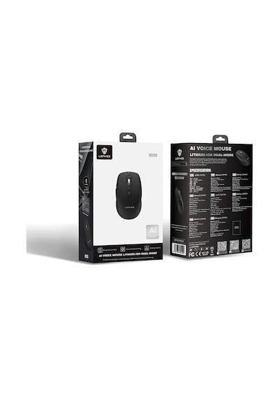 Lenyes Ws106 Yapay Zeka Destekli Çift Bluetooth Bağlantılı 2.4g Kablosuz Mouse 1200 Dpı Siyah Ws106