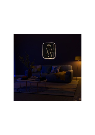 Led Işıklı Kişiselleştirilebilir Kadın Temalı Tablo Emery Dekoratif Gece Lambası Sarı - 737239278 Sarı
