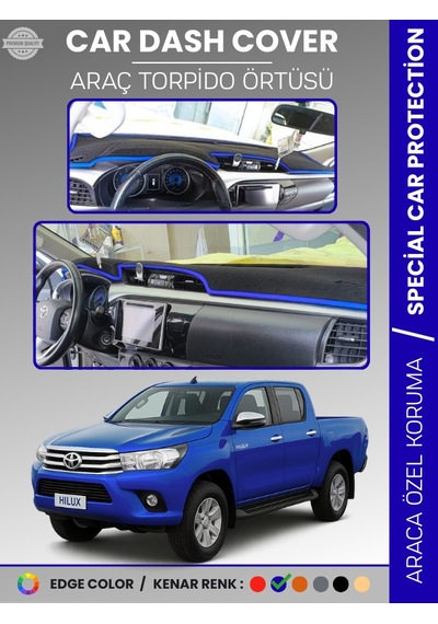 Toyota Hılux Revo 2015-2020 Torpido Örtüsü Ön Göğüs Koruma Araca Özel Uv Koruma - 957 Stiloto