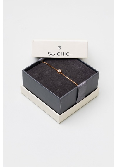 So Chic Era 18 Ayar Rose Altın Kaplama Ayarlanabilir Gümüş Bileklik Gümüş - Rose