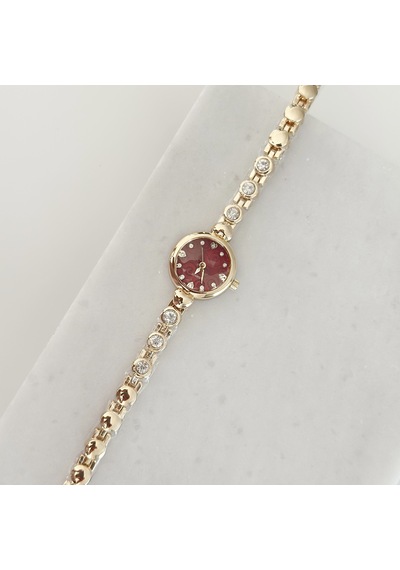 Aviles Gold Saat Bordo Çok Renkli