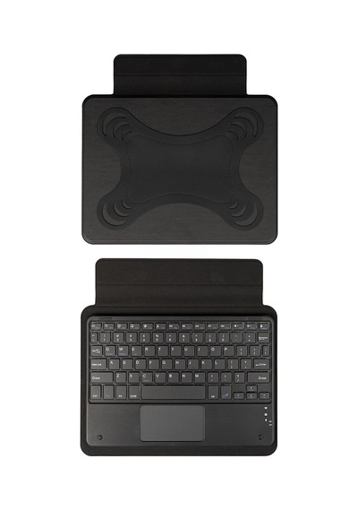 Frm Border Keyboard 8" İnç Universal Bluetooh Bağlantılı Standlı Klavyeli Tablet Kılıfı-siyah Arka Kapak