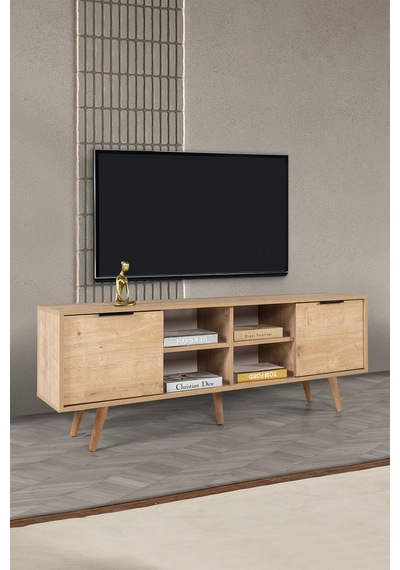 3622 Sina 160 Cm Ahşap Ayaklı , Metal Kulplu Tv Ünitesi , Safir , Tv Sehpası , Salon Safir