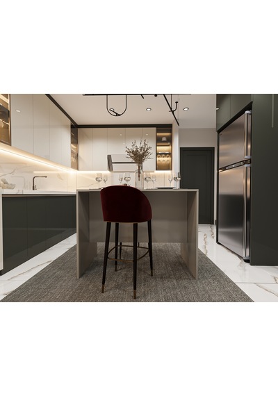 Asra Trend Mutfak Adası MA-03 %100 MDF Yemek ve Bar Masası Kül Gri