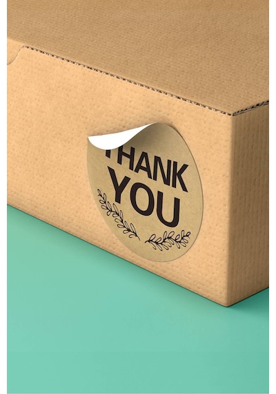 Thank You Renkli Yuvarlak Teşekkür Etiketi Sticker 3x3cm St2071 Çok Renkli