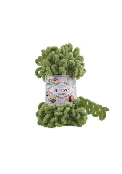 Alize 5 Adet Puffy El Örgü Ipliği 5'li Paket - 100 Gr. 9 Mt. Parmak Örgü Ipi - Şevval Tuhafiye 485 Yeşil